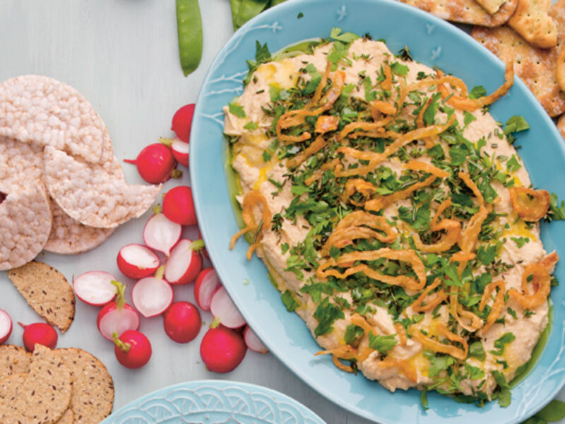 Roasted shallot butter bean dip