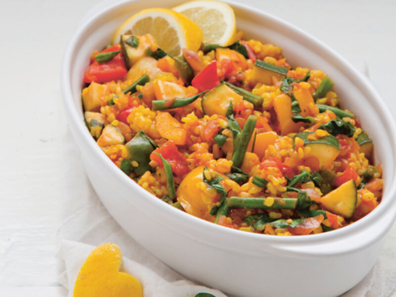 Spanish roasted veg paella recipe