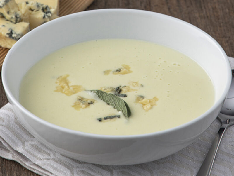 Cream of celeriac & blue cheese soup