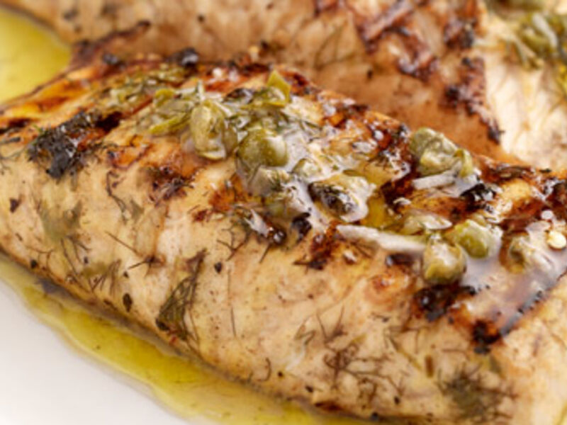Barbecued Salmon with Lemon Herb Marinade