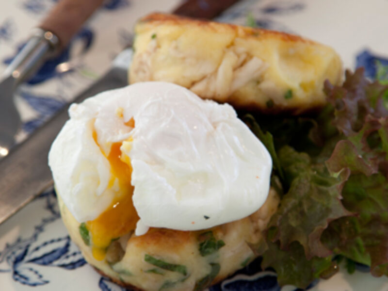 Boxty-Style Potato Cake with Chicken and Poached Egg