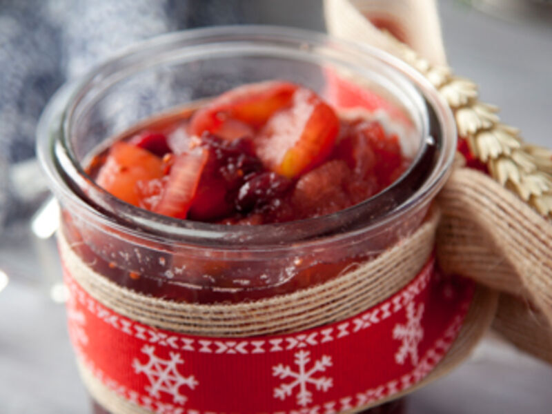 Cranberry Apple and Ginger Chutney