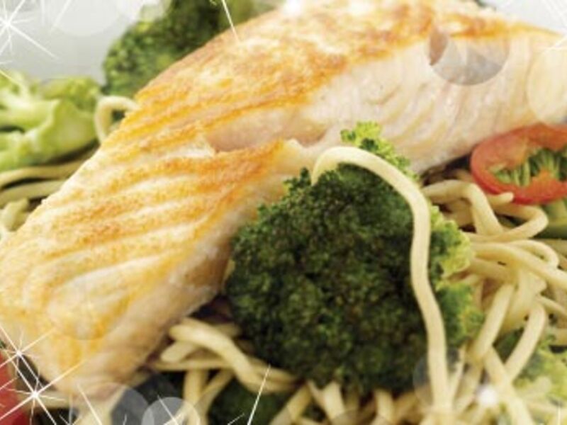 Pan Seared Salmon with Chilli Noodles